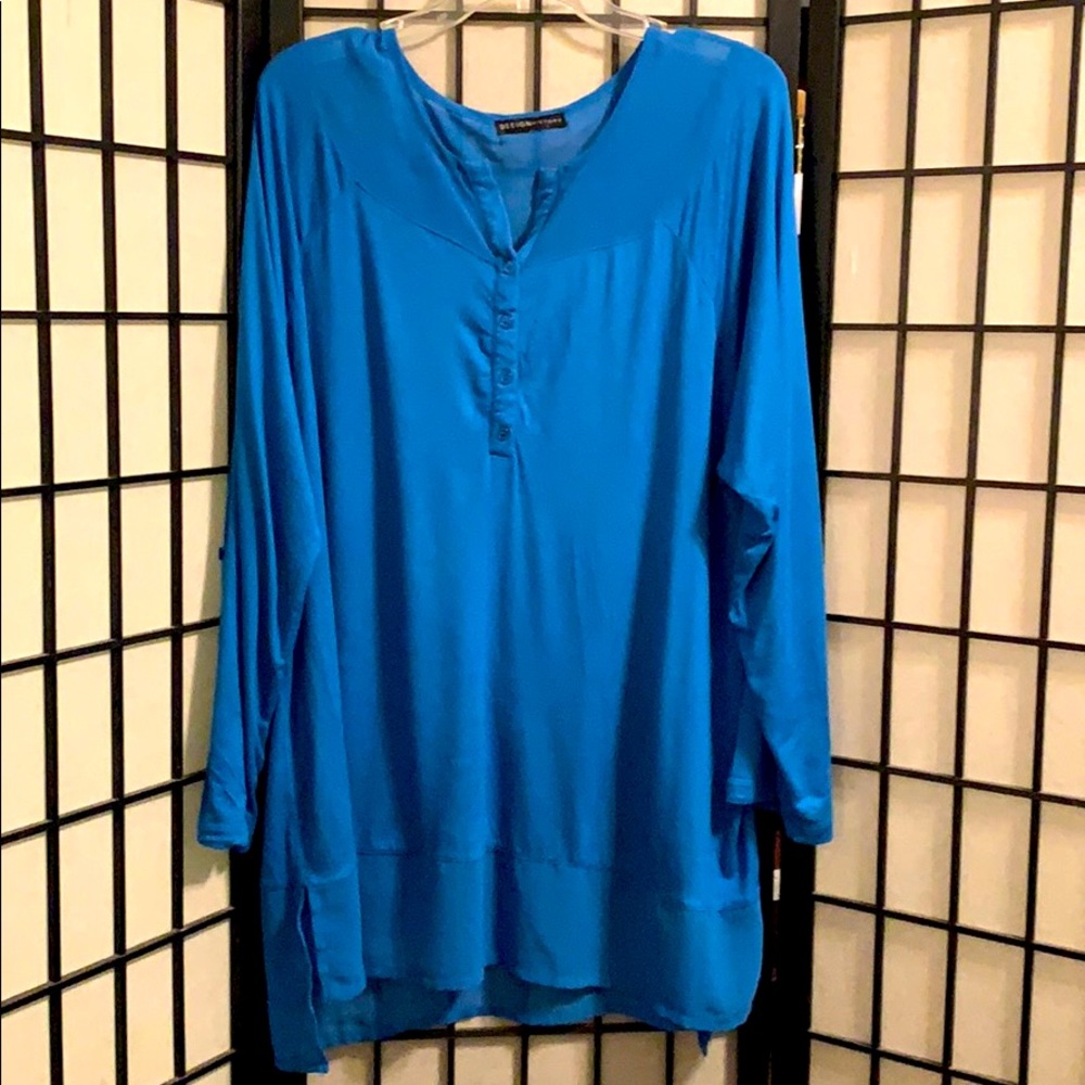 Blue Cotton Knit Top